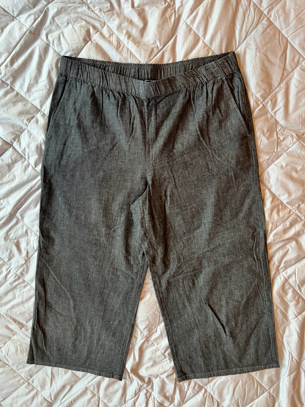 Eileen Fisher Women’s Black Lightweight Denim Ankle Pants Size Large